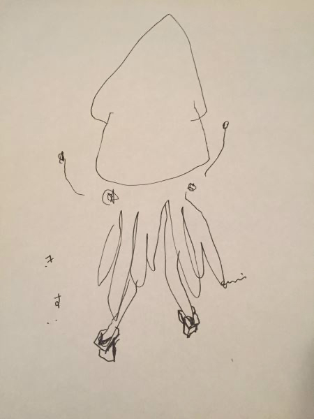 蛸のサンダル10（2017.4.6) こっそり / 蛸 by 中澤希水（書家）